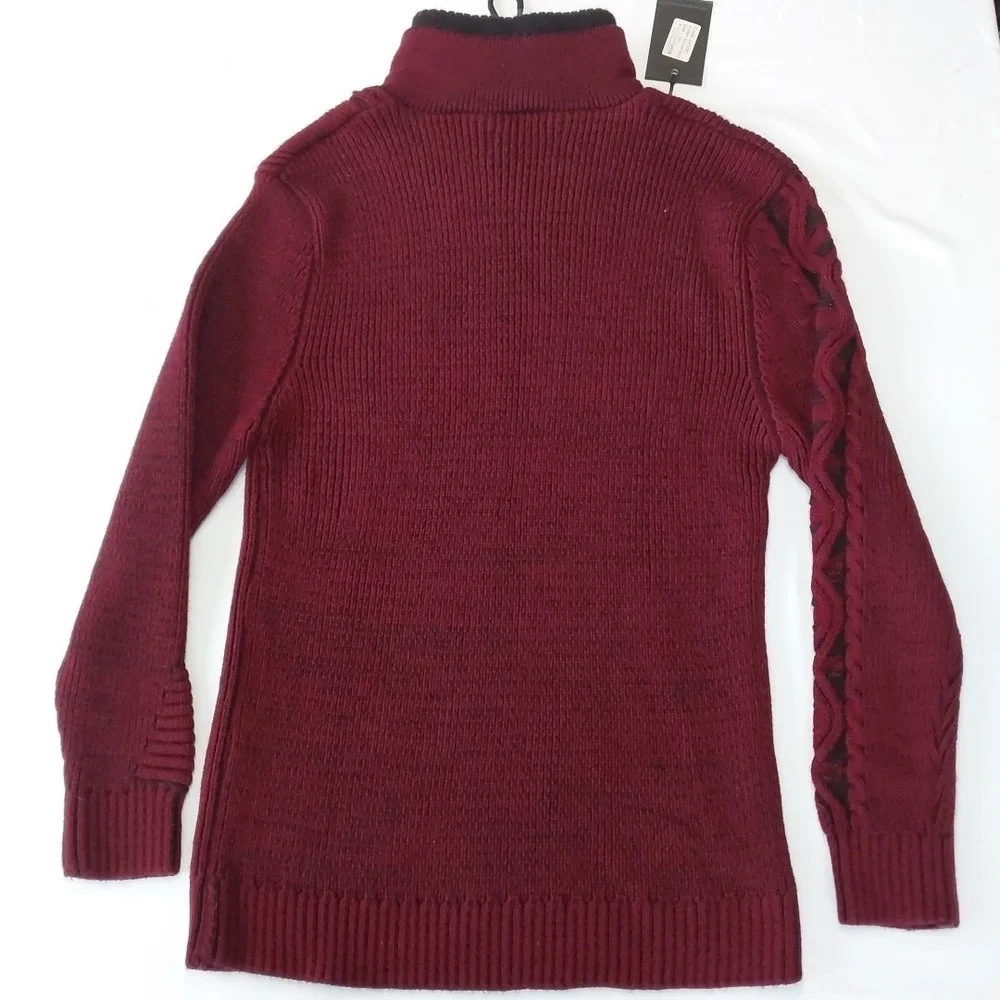 *NWT* LCR Black Edition 5610C Men's Knit‎ Sweater Burgundy Black 6XL